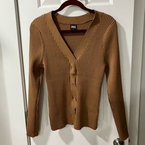 INC International Concepts Women's Tan V-Neck Sweater